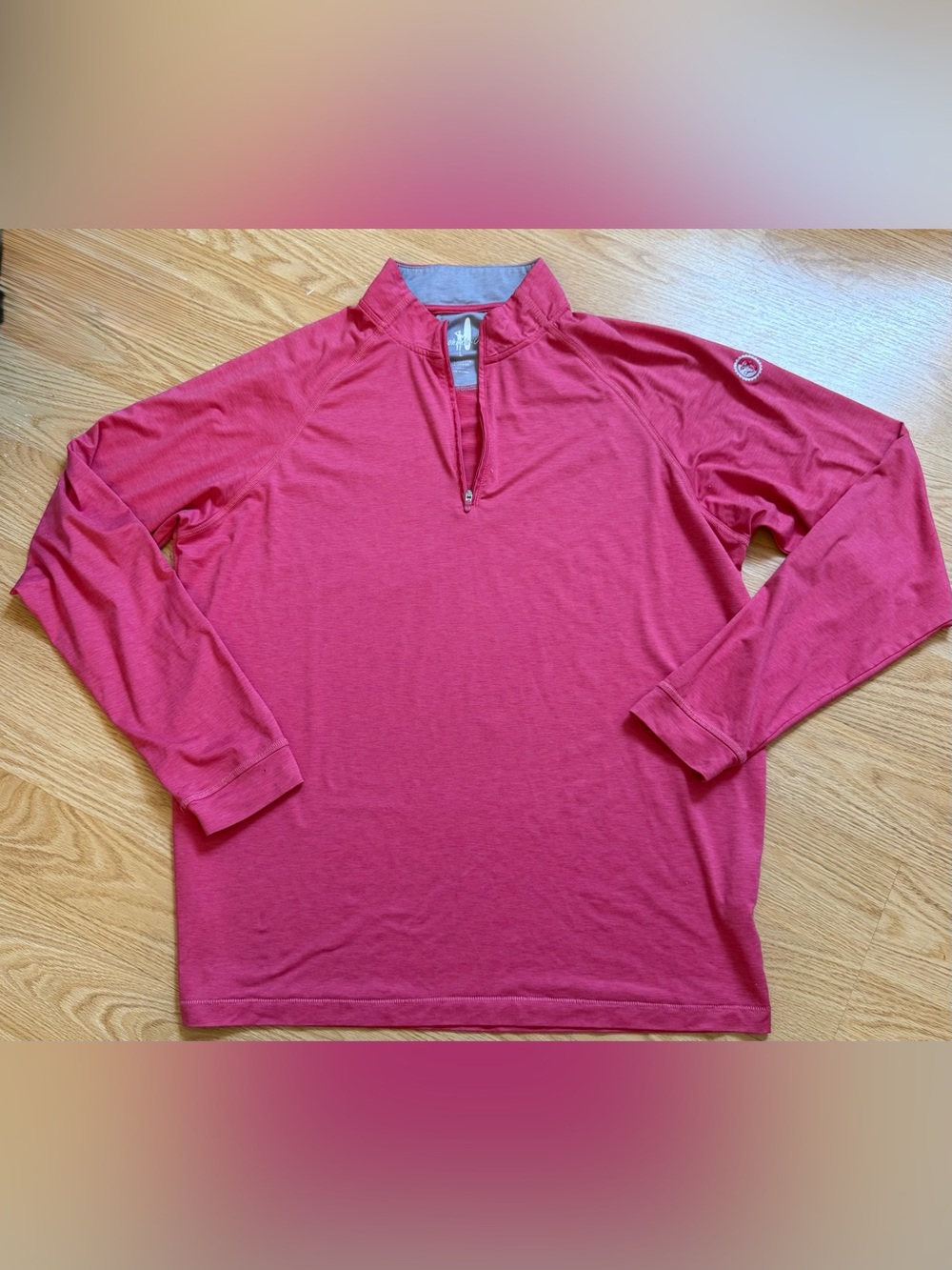 johnnie-O L Tucson National Golf 1/4 Zip Pullover Pink Performance Stretch